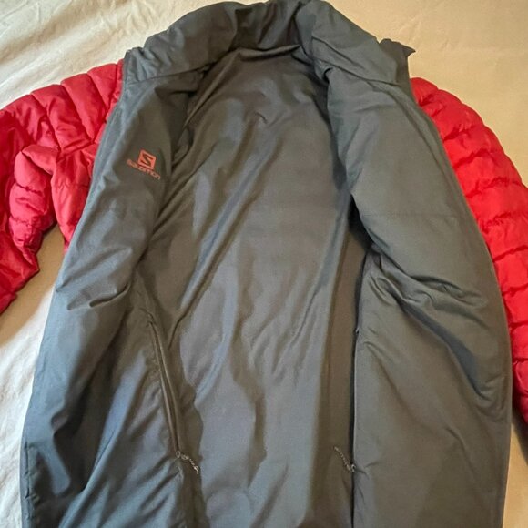 Salomon Men's Large Reversible Pertex Puffer, Gray/Red - Picture 6 of 8